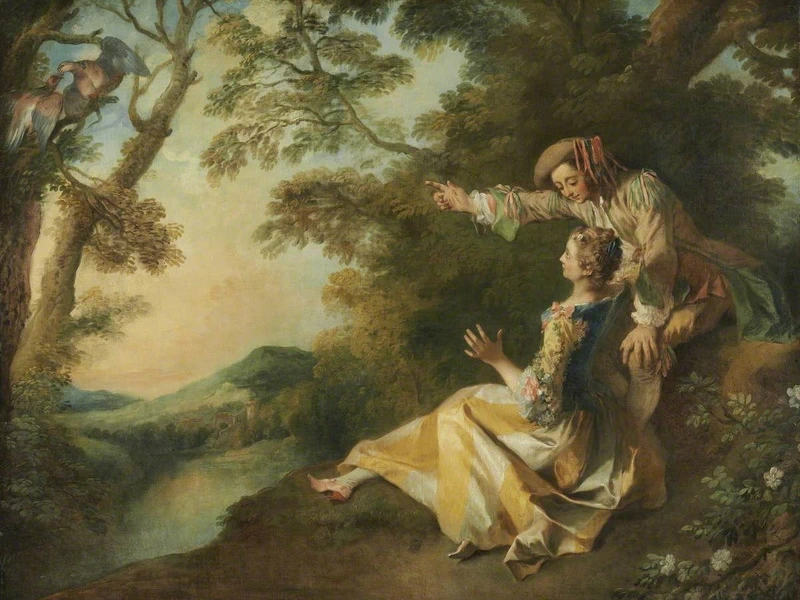 1690-Nicolas Lancret - Amanti in un paesaggio - Barber Institute of Fine Arts